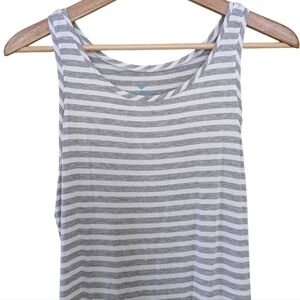 Nordstrom stem gray and white striped sleeveless tank dress
